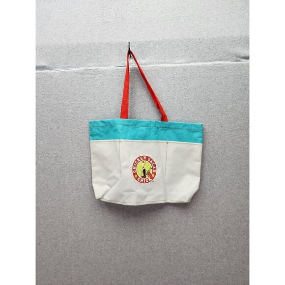 Chicken Salad Chick Tote Bag With Red Handles & Logo 19" x 13" - Picture 1 of 6